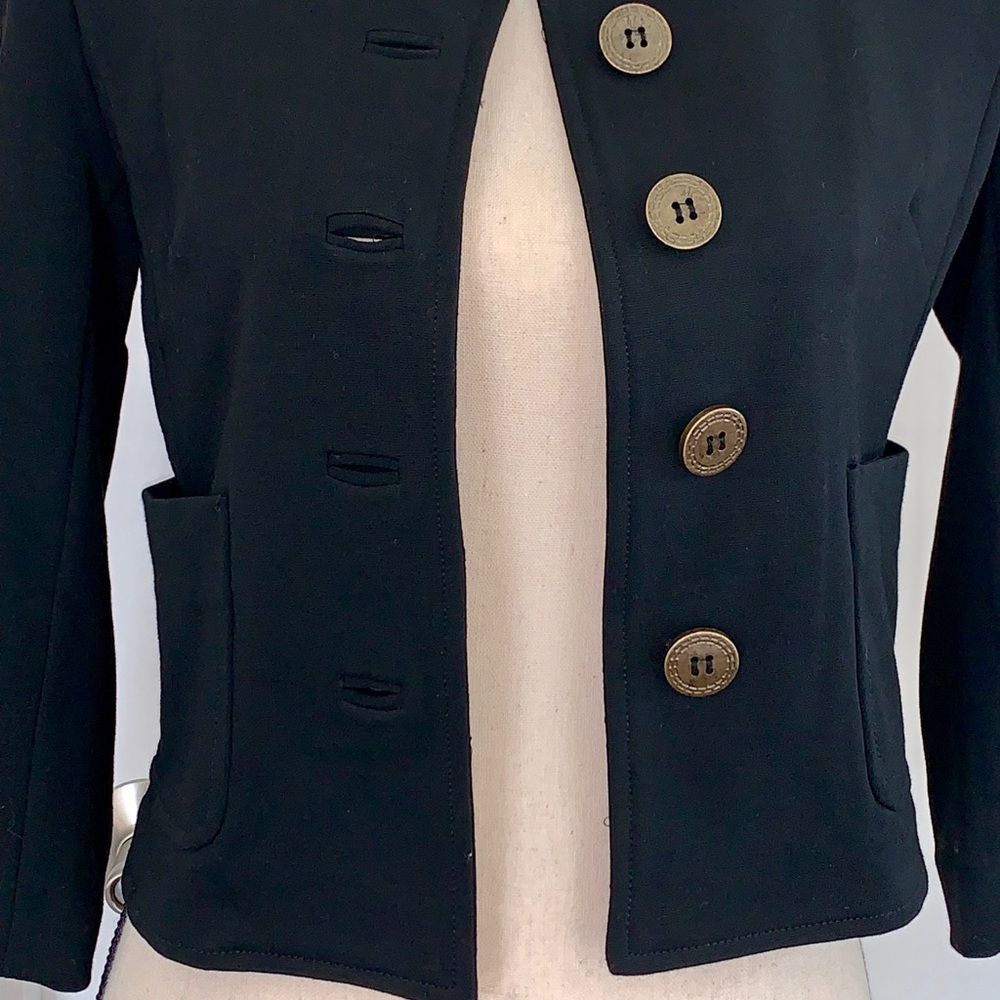 Anthro Cartonnier cropped black Jersey jacket XS - Picture 4 of 8